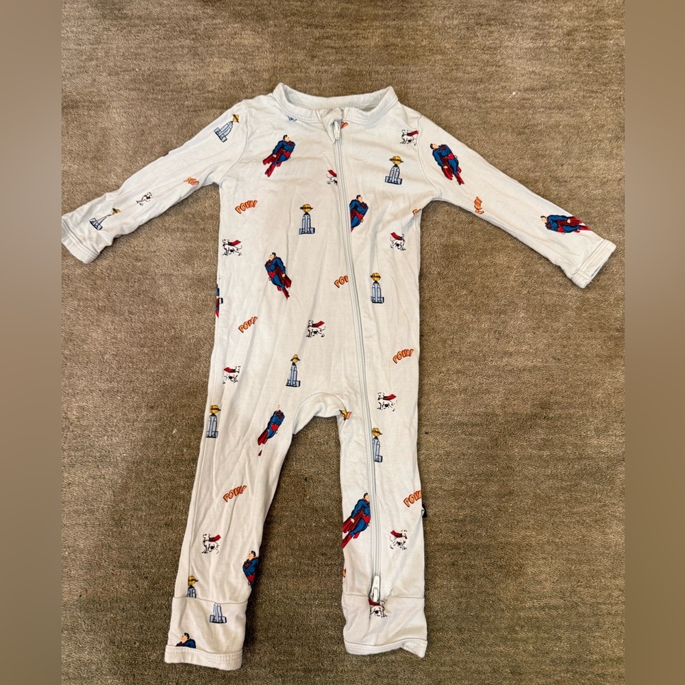 Kyte Baby Superman Bamboo Zippered Romper - 3-6 months